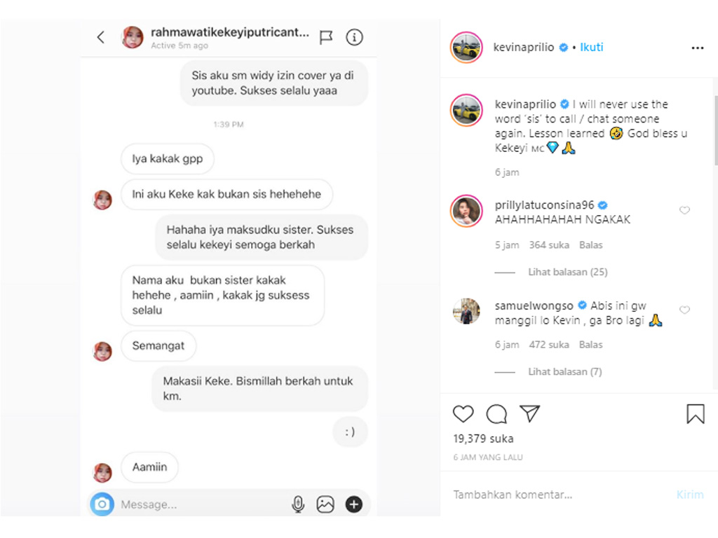 Kevin Aprilio Ungkap Obrolan Lucu Dengan Kekeyi Tagar