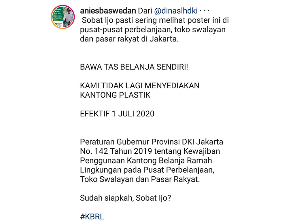 Pesan Gubernur DKI Jakarta Anies Baswedan