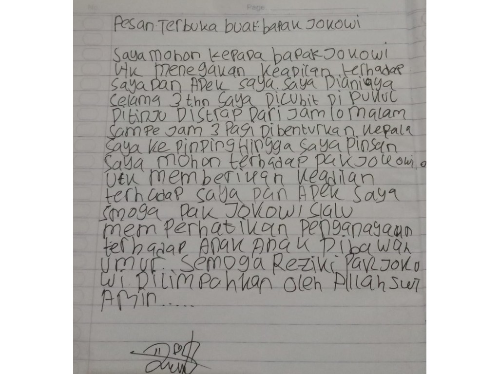 Isi Surat untuk Jokowi