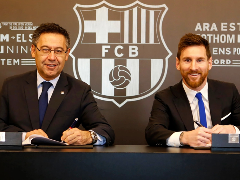 Lionel Messi dan Presiden Barcelona
