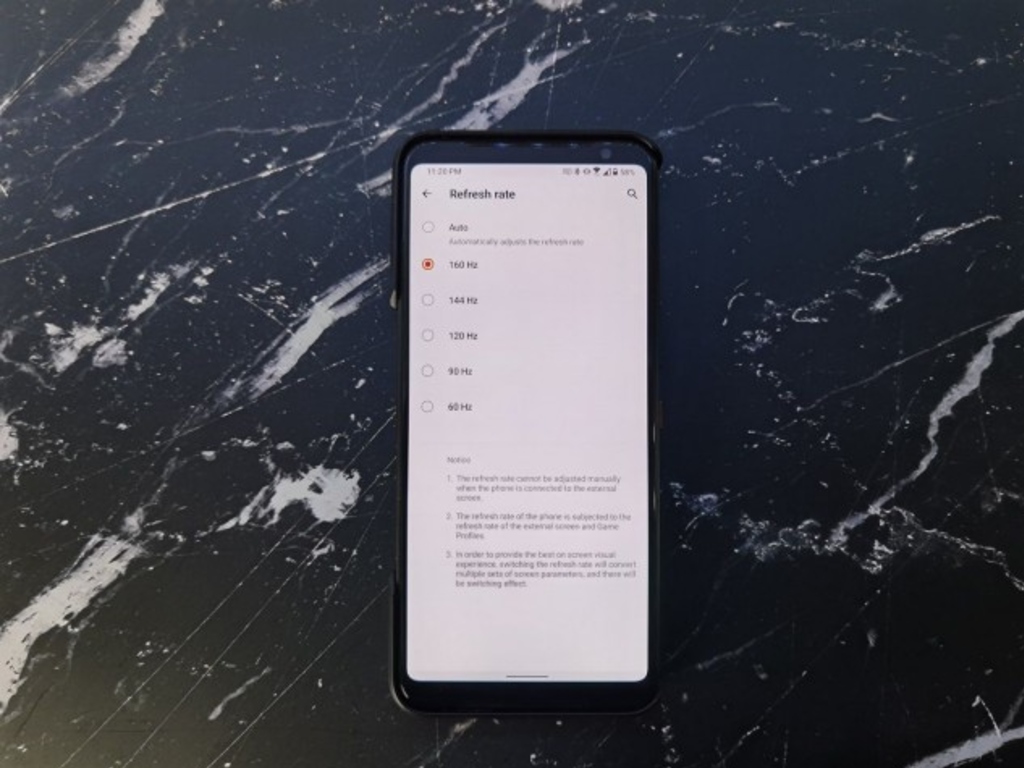 Refresh rate Asus ROG Phone 3