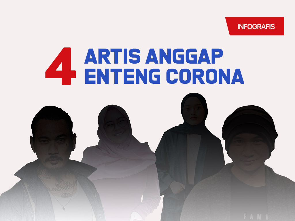 Infografis Cover: 4 Artis Anggap Enteng Corona