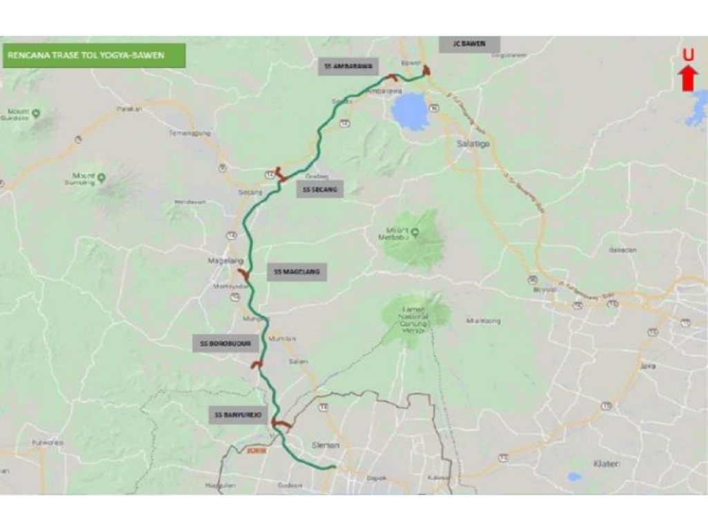 Rencana Trase Jalan Tol Jogja-Bawen