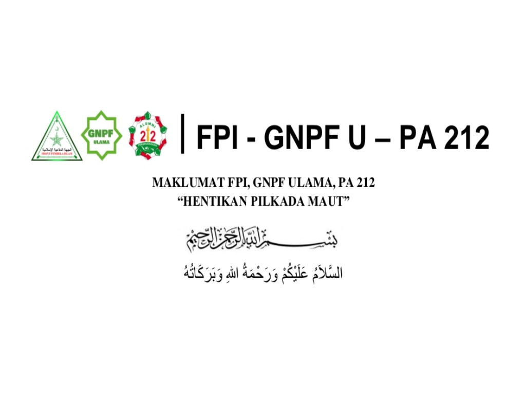 Maklumat FPI - Pilkada Maut