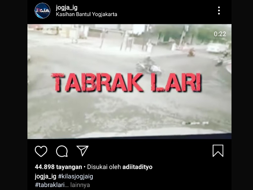 Tangkap Layar Tabrak Lari Bantul