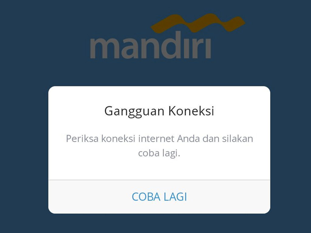 Ilustrasi Mandiri Online Down