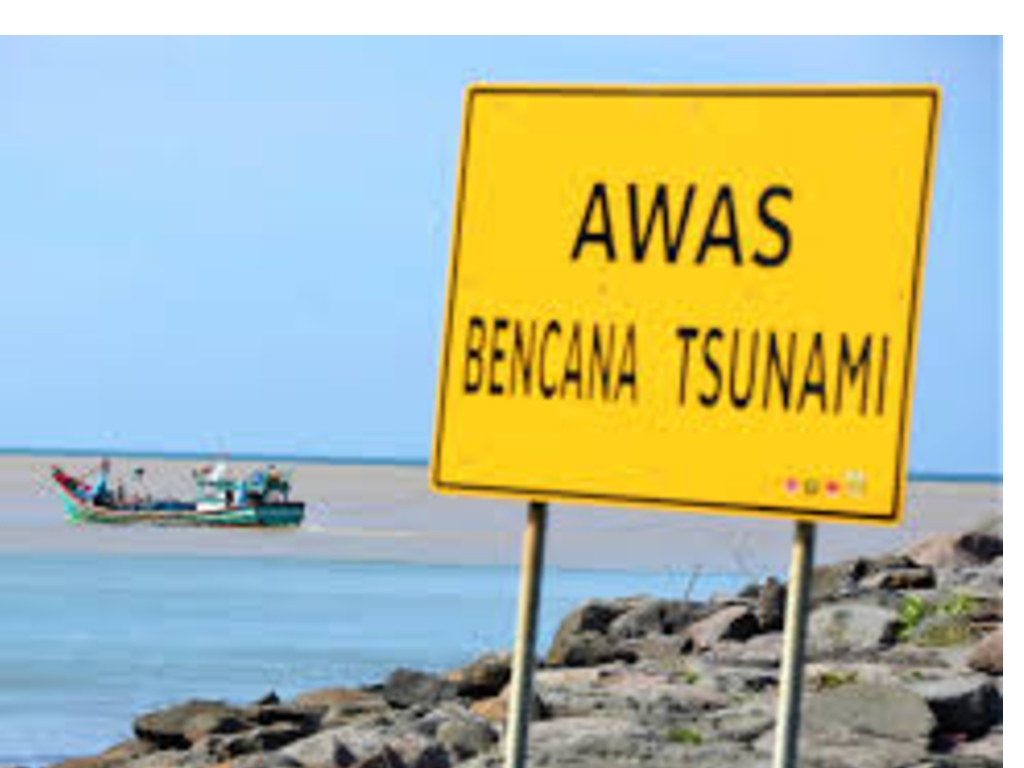 Papan peringatan potensi terjadinya tsunami