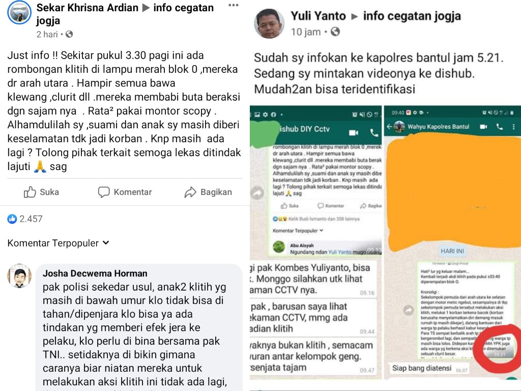 Postingan Aksi Klitih