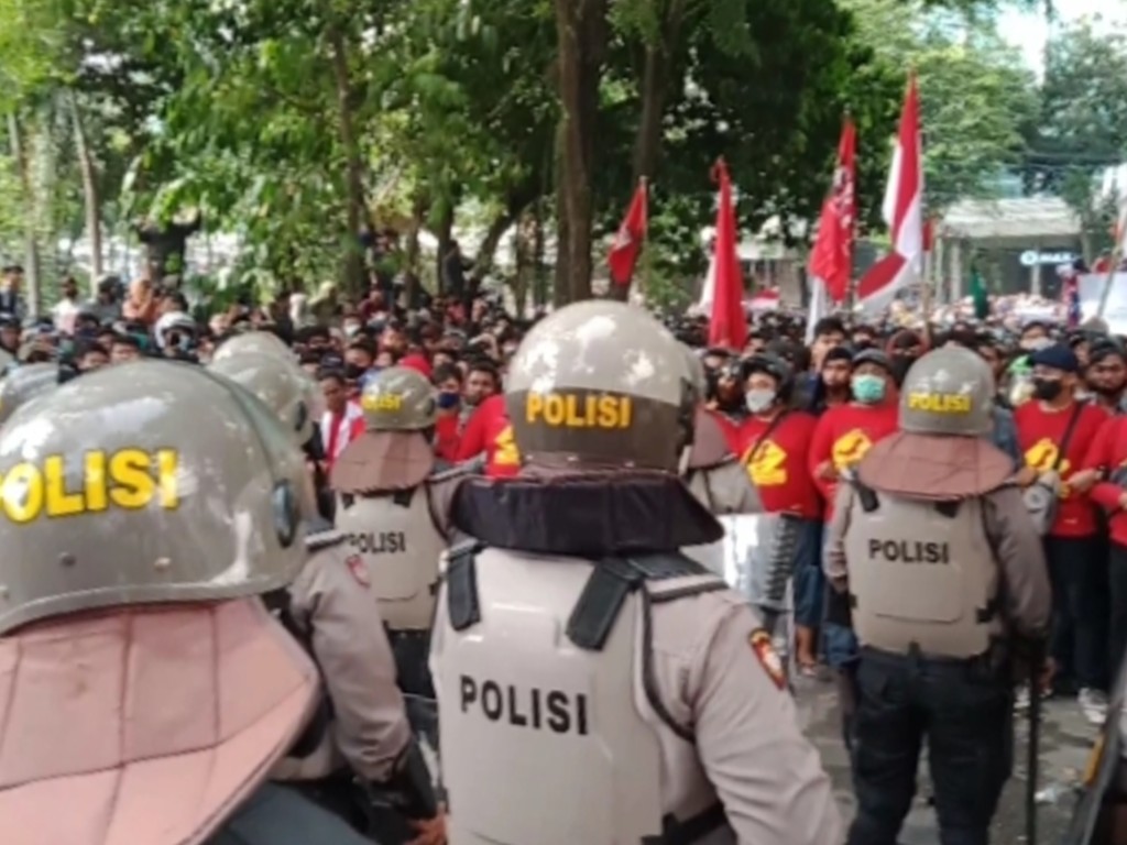 Demo UU Cipta Kerja di Medan