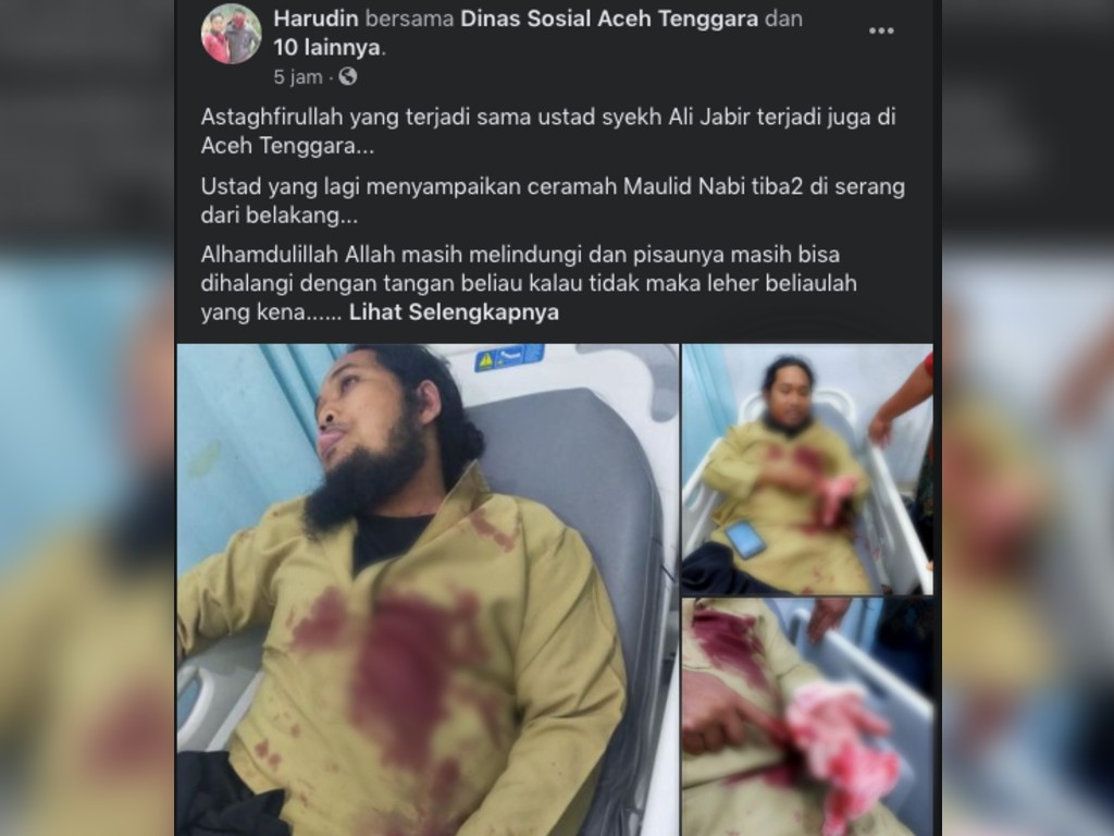 Ustaz di Aceh Tenggara Ditusuk