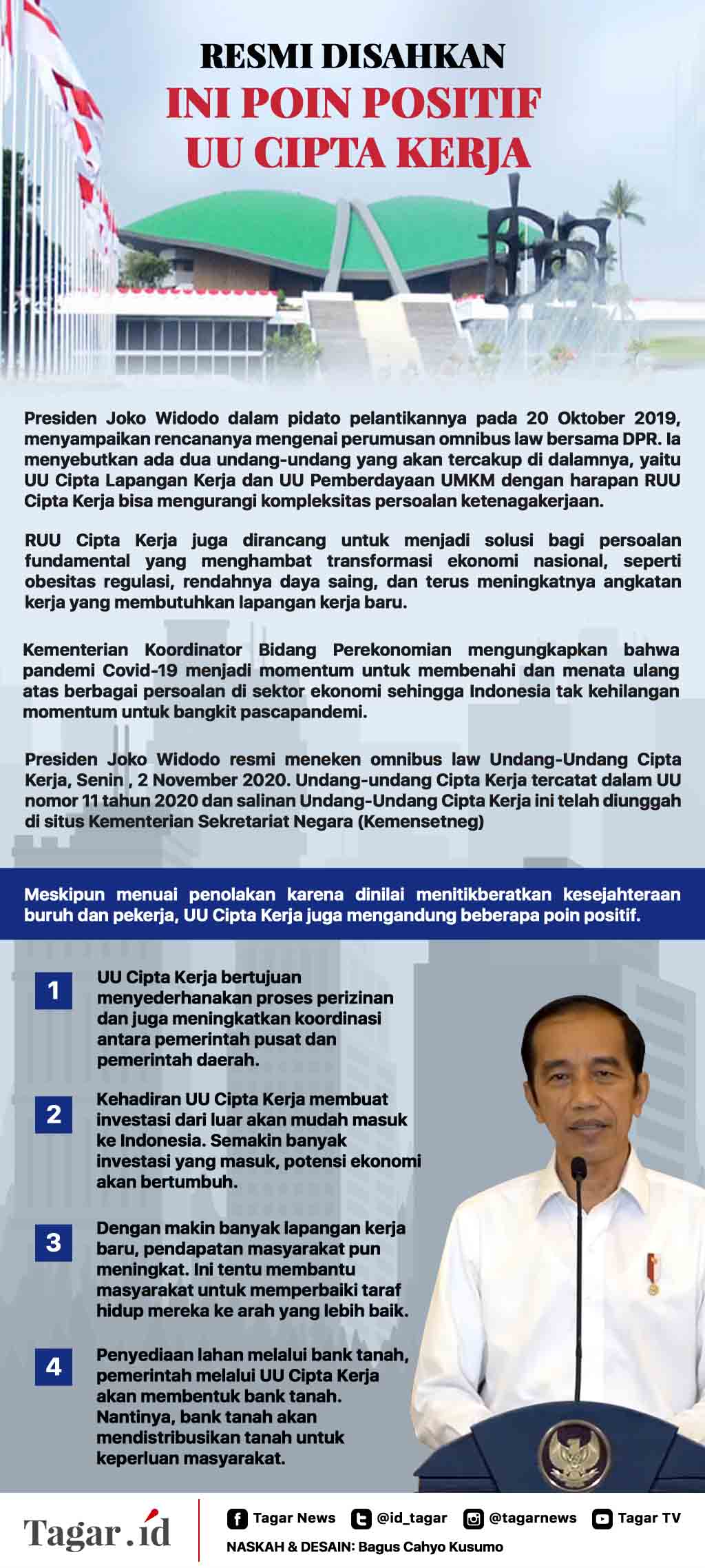 Infografis: Poin Positif UU Cipta Kerja