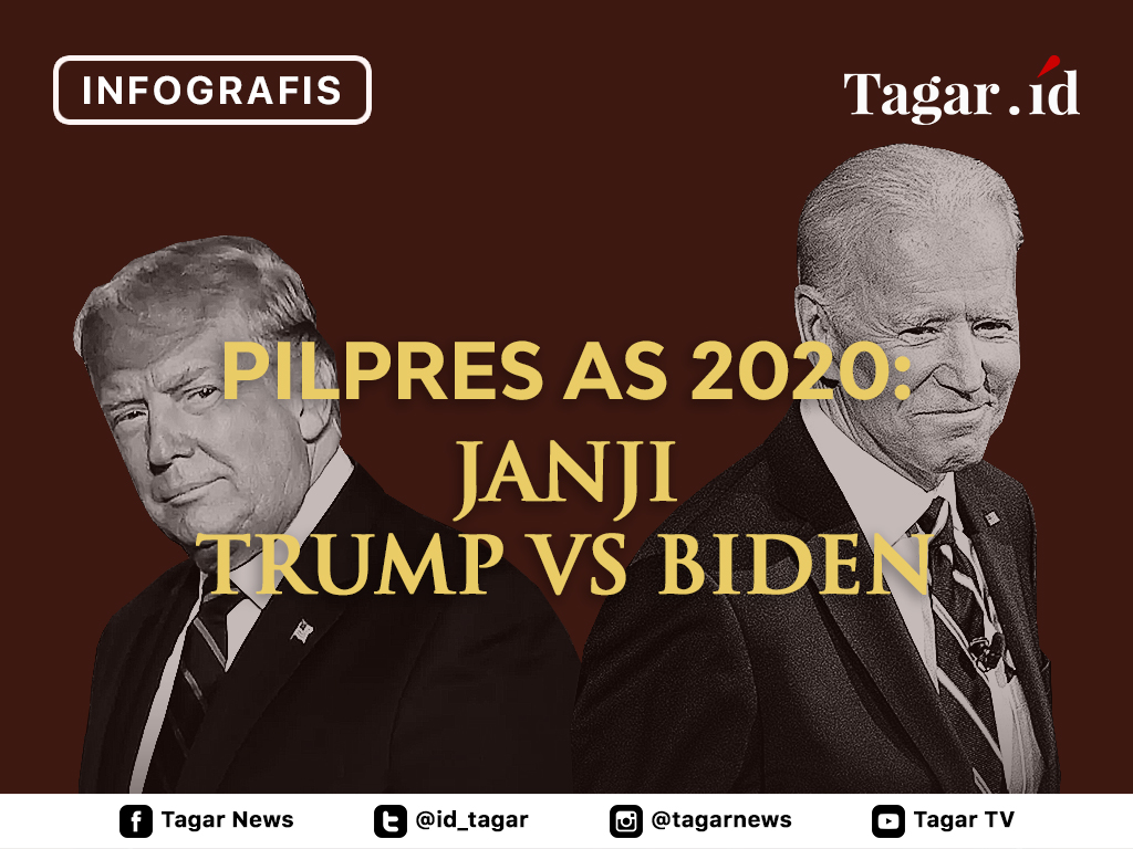 Infografis Cover: Pilpres AS 2020: Janji Trump vs Biden
