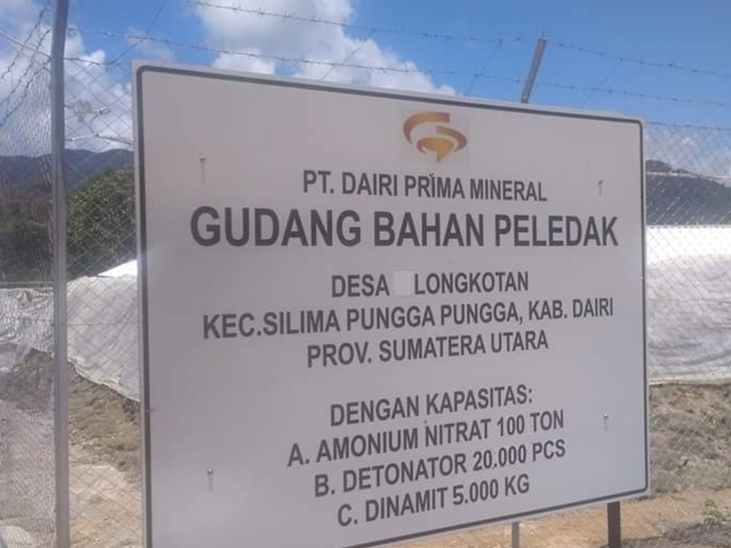 Gudang Bahan Peledak PT DPM di Dairi