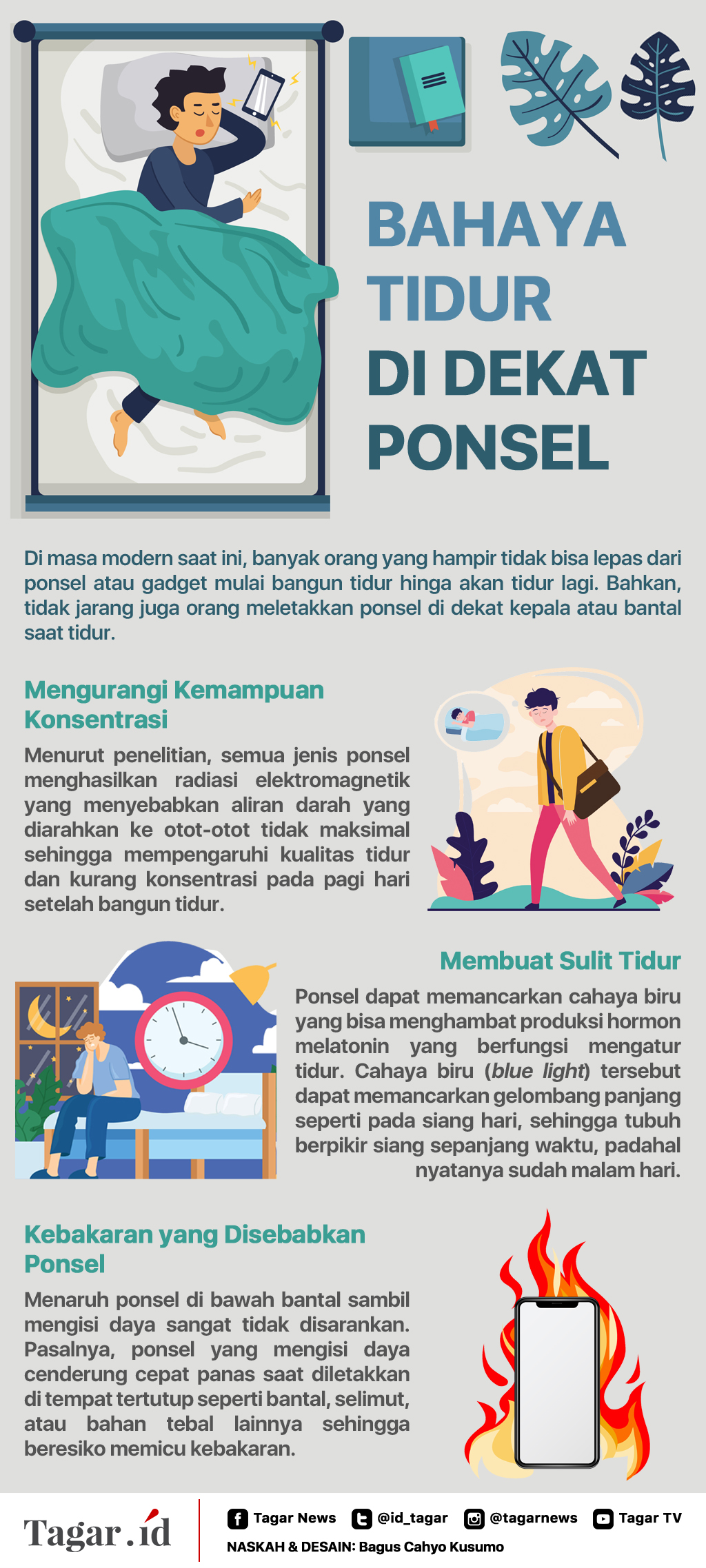 Infografis: Bahaya Tidur di Dekat Ponsel