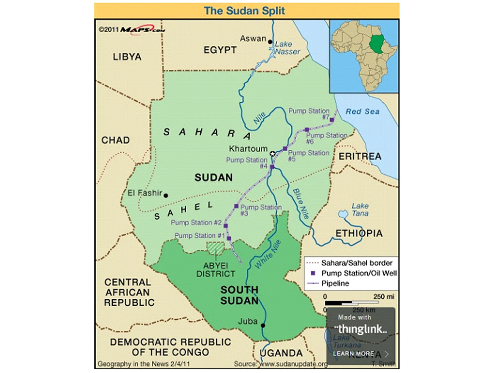 letak geografis sudan