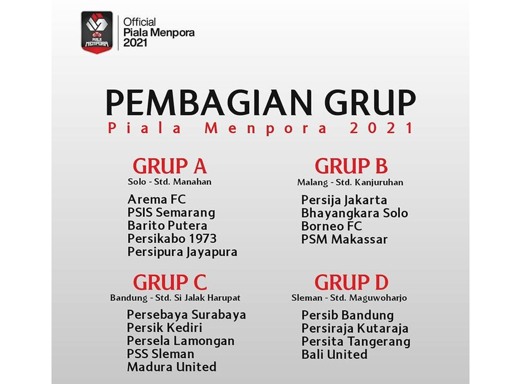 Jadwal final menpora 2021