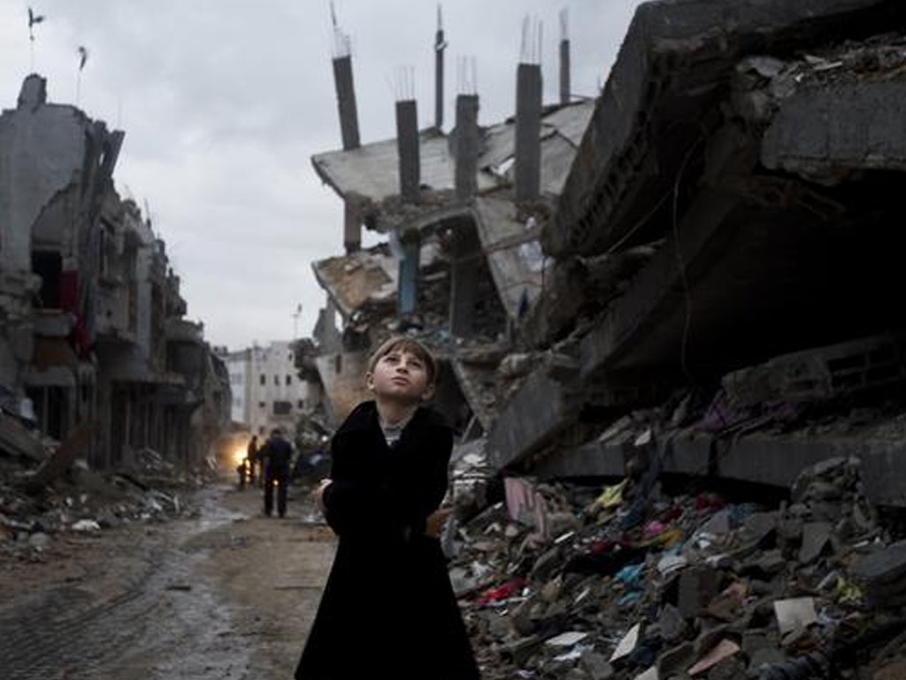Seorang anak Palestina di Gaza  Oktober 2014