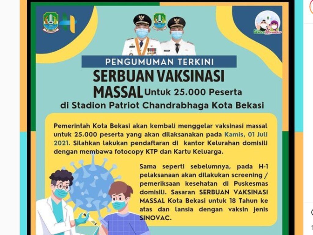 Vaksin massal bekasi