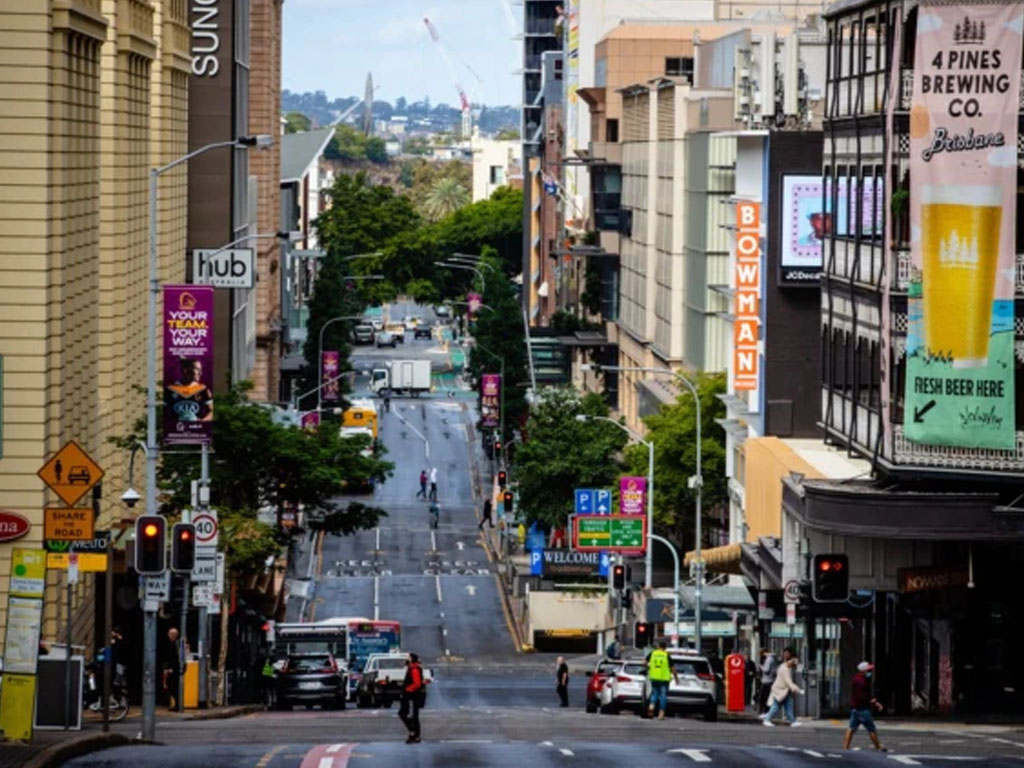 Kawasan bisnis di pusat kota Brisbane