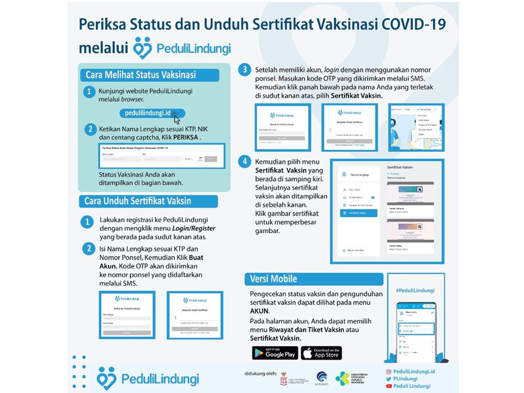 status dan unduh sertifikat vaksinasi