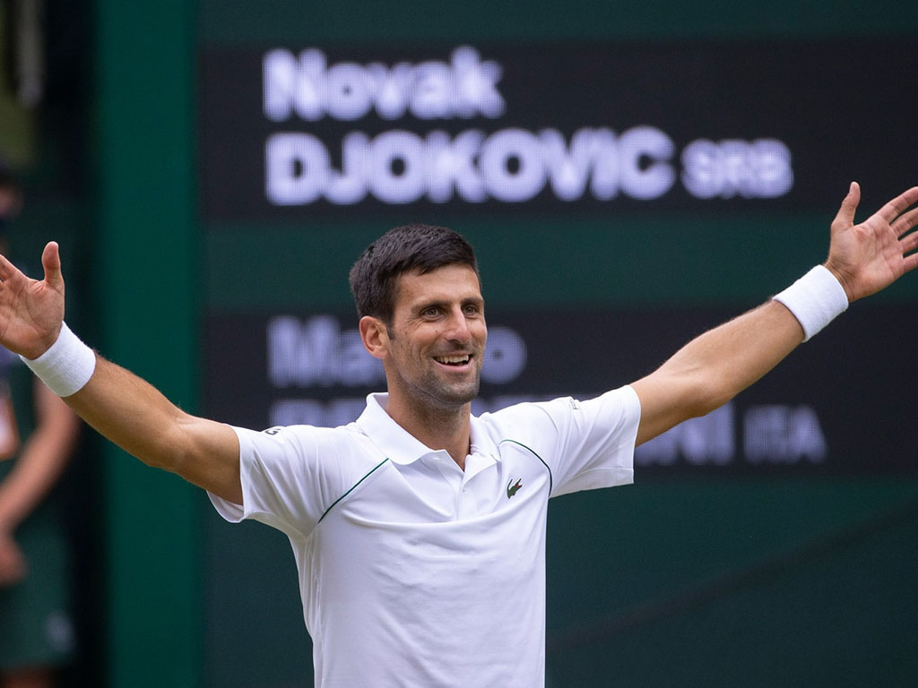 djokovic rayakan kemenangan