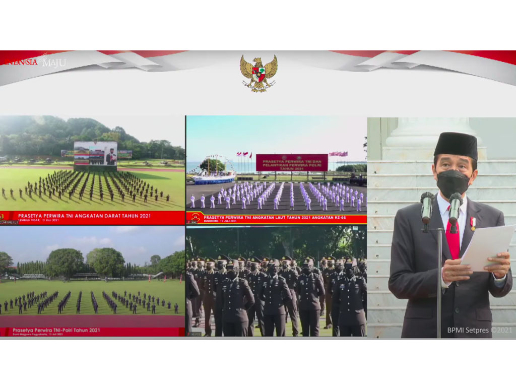 Jokowi Lantik 700 Perwira TNI dan Polri Tahun 2021