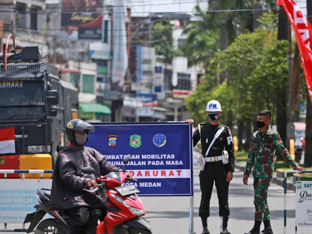 penjagaan ppkm darurat di medan