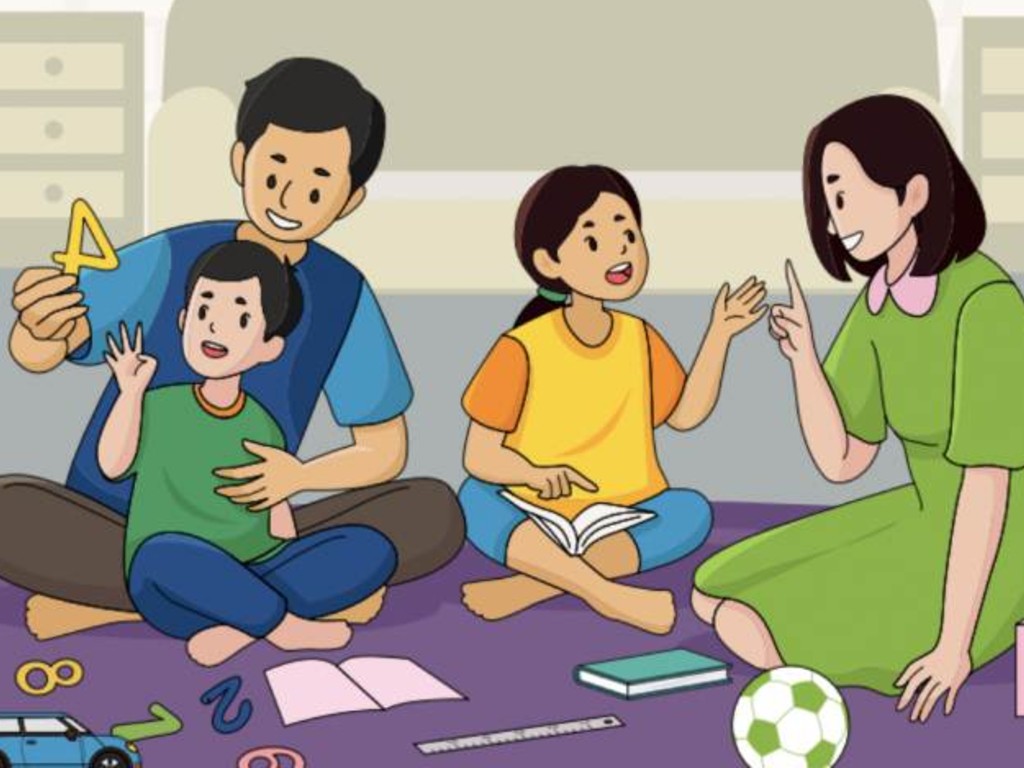 Orang tua ajari anak belajar