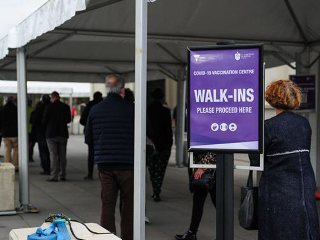 Salah satu pusat vaksinasi di Kota Melbourne