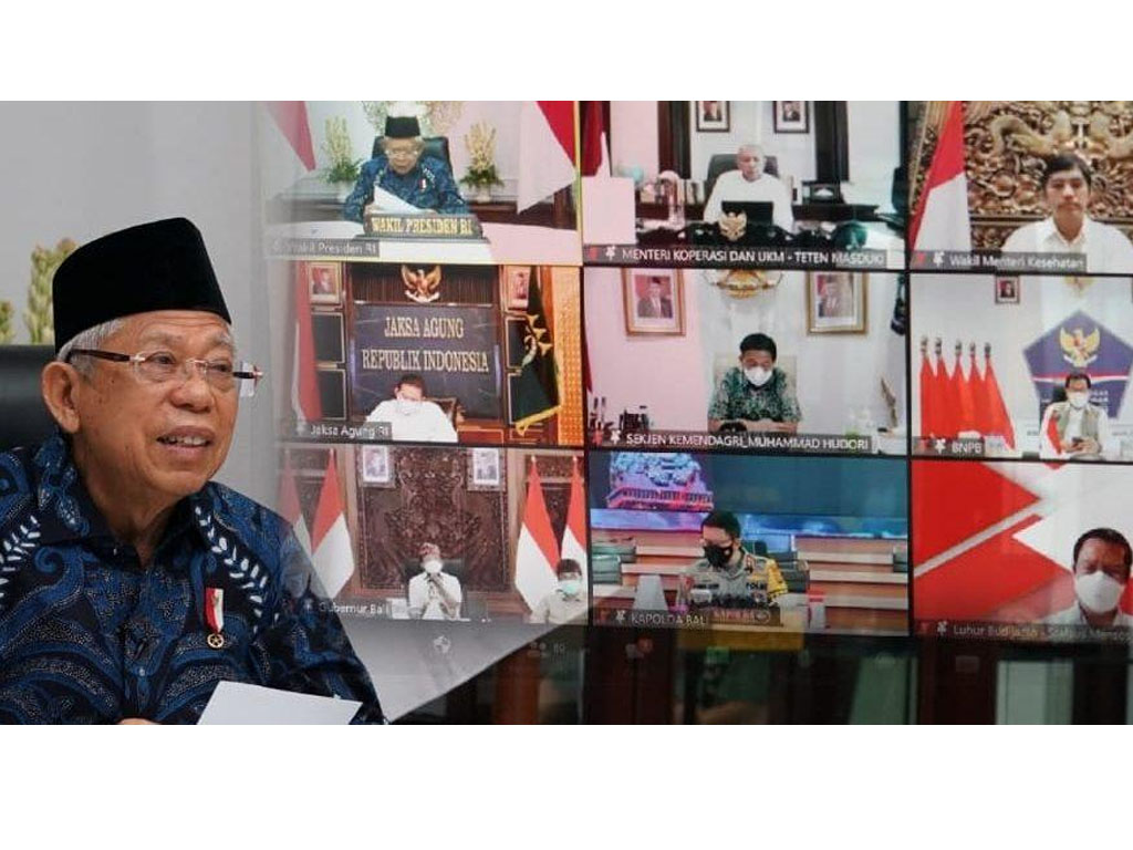Wapres KH Ma’ruf Amin rapat koordinasi covid dengan Pemprov Bali