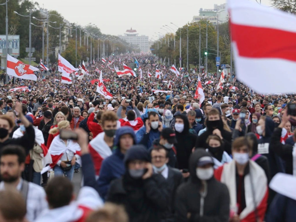 demo hasil pemilu belarus 2020
