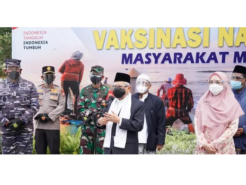 wapres tinjau vaksinasi di serang banten