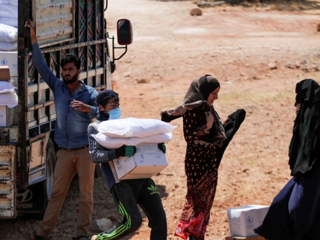Distribusi bantuan kemanusiaan di Idlib