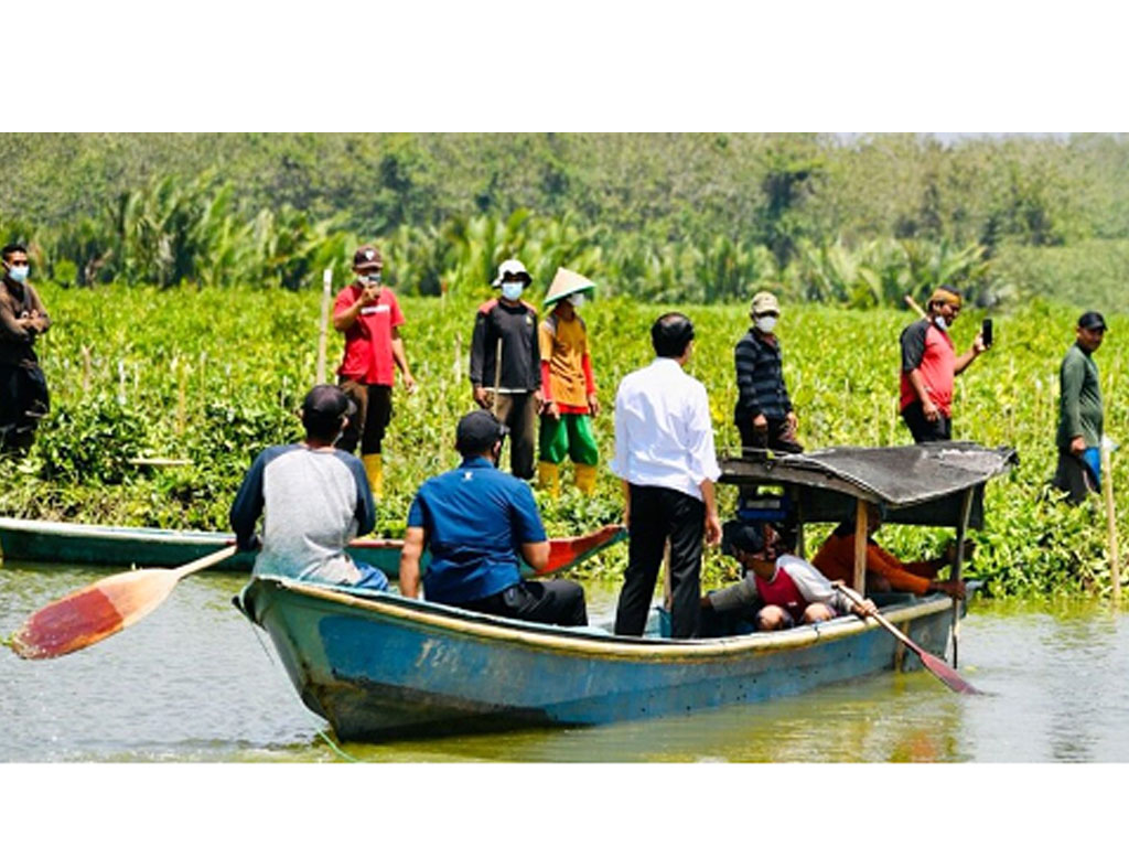 jokowi naik perahu di cilacap sapa warga