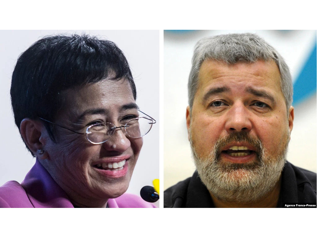 Maria Ressa dan Dmitry Muratov