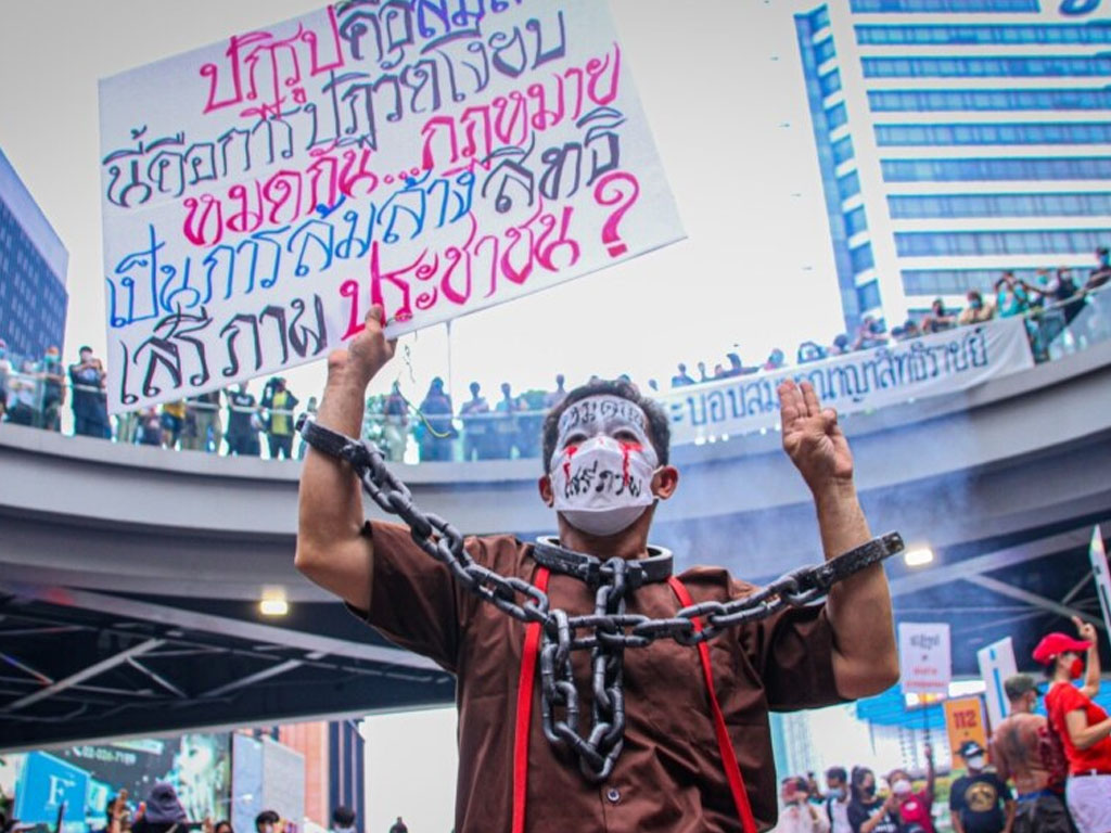 demonstran thailand