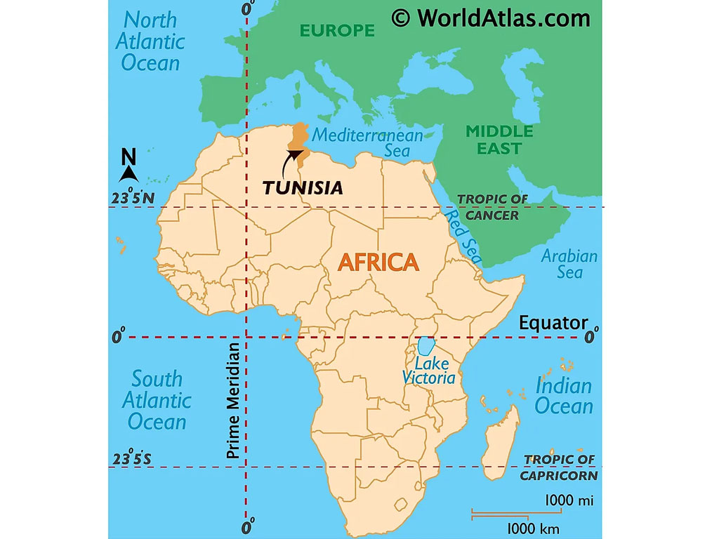 letak tunisia