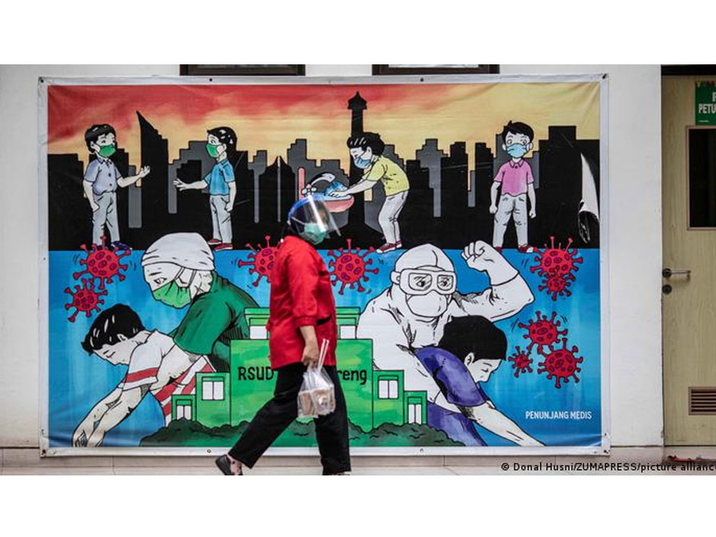 Mural pandemi corona di Jakarta