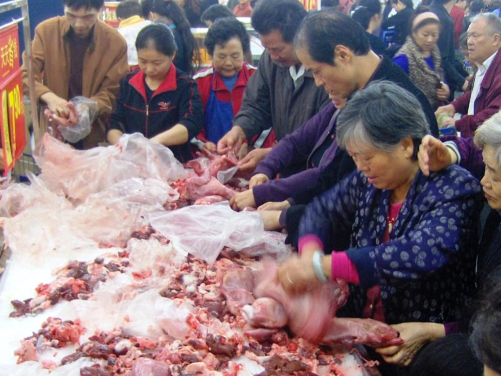 pembeli daging kelinci di korut