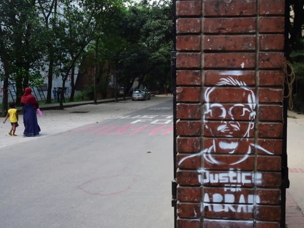 grafiti pembunuhan mahasswa bangladesh