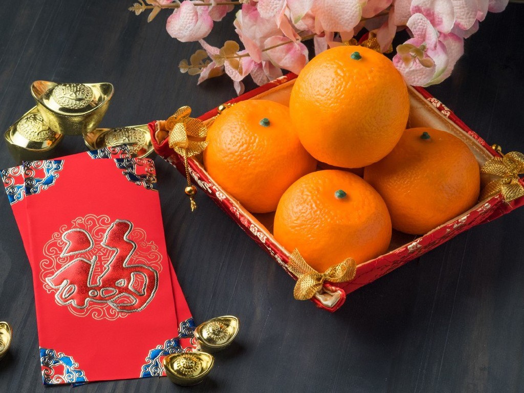 Jeruk Mandarin dalam perayaan Imlek