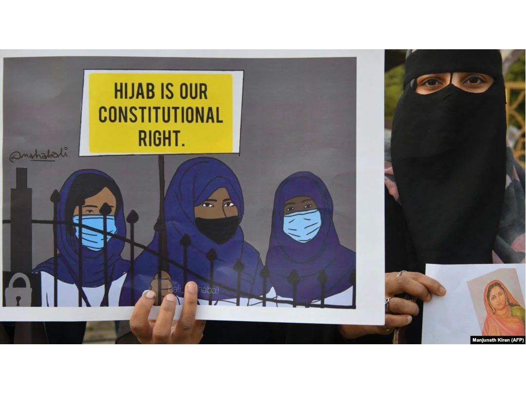 protes hijab perempuan muslim di banglore