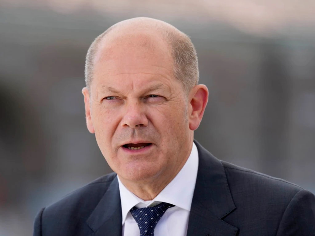 Kanselir Jerman Olaf Scholz konpres