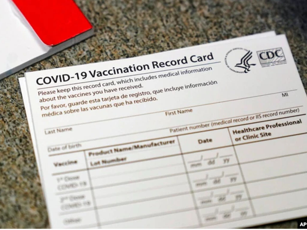 Kartu catatan vaksinasi Covid-19