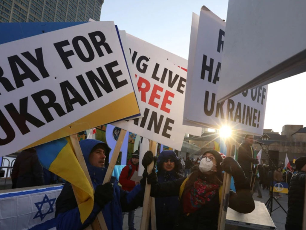 demo dukung ukraina di kanada