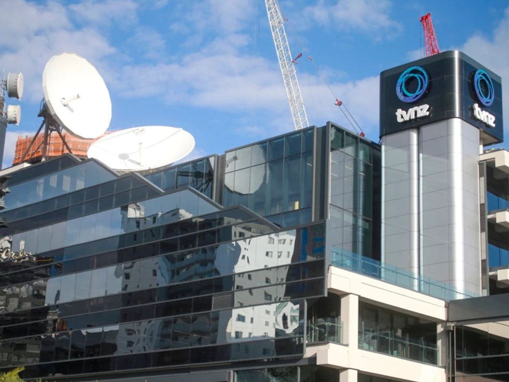 Eksterior gedung TVNZ di Auckland