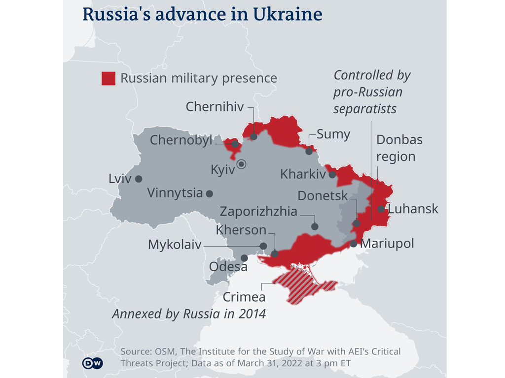 Grafik situasi perang di Ukraina