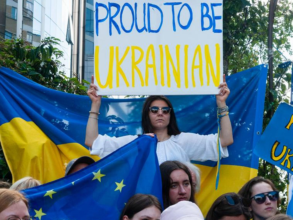 pendukung ukraina di brussels