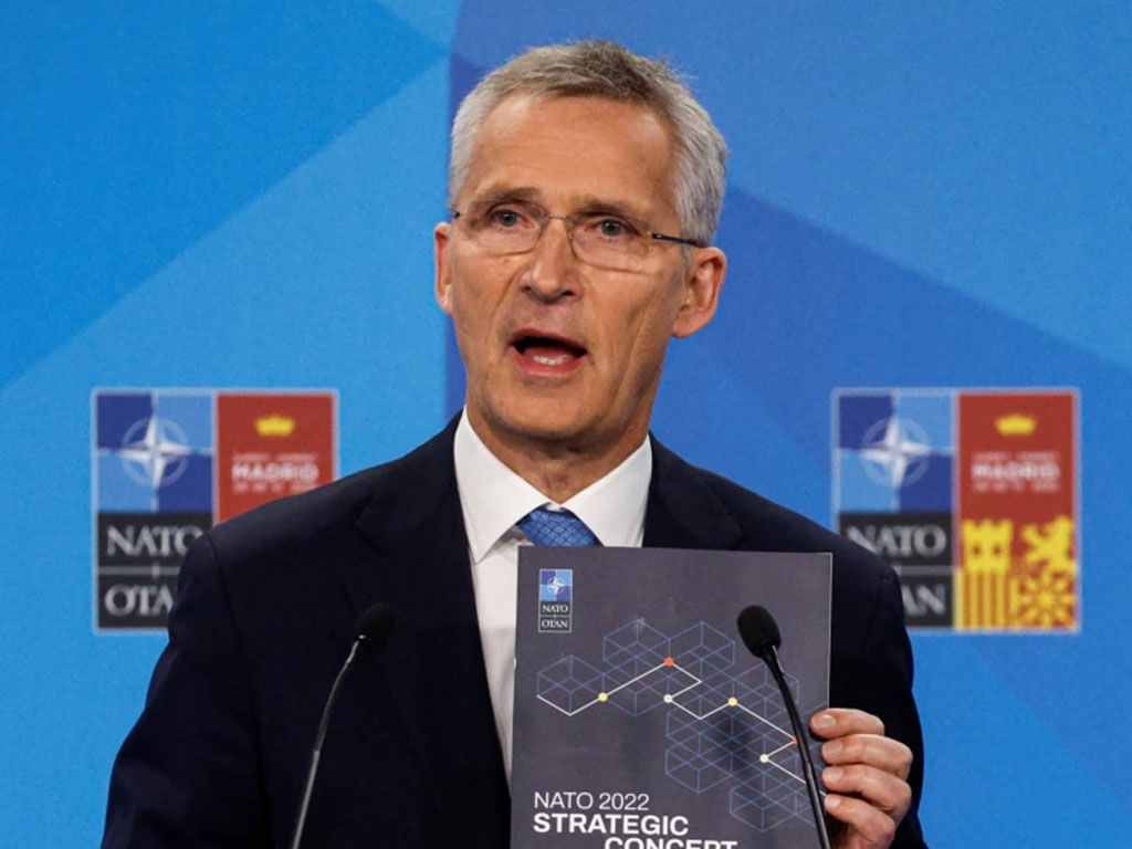 sekjen NATO Jens Stoltenberg di madrid