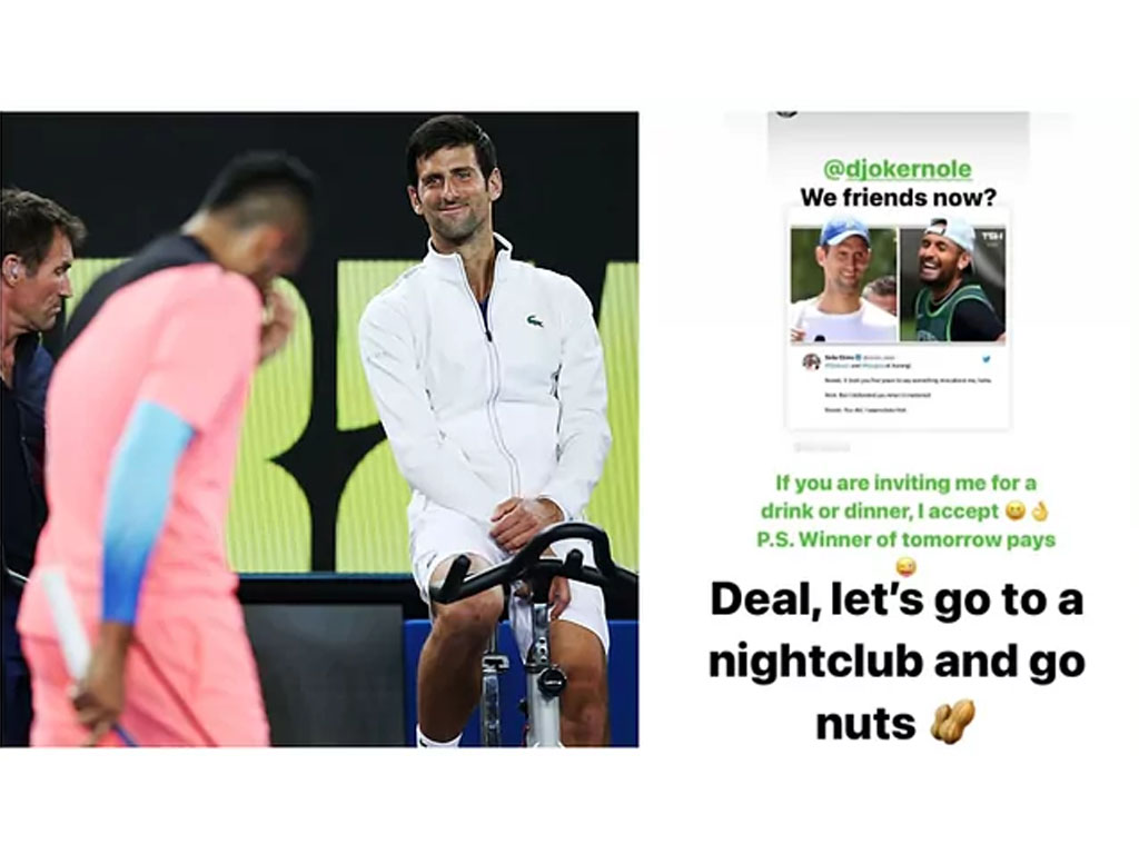 kyrgios dan djokovic di medsos